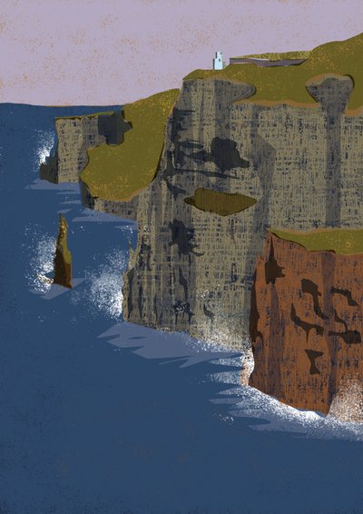 De vuurtoren van Towering Cliffs door Charlotte Trudgett
