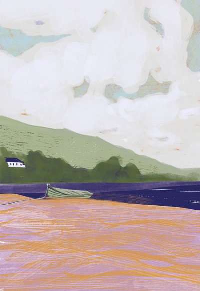 Rustige kustboot door Charlotte Trudgett
