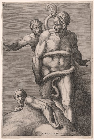 Minos en demonen, uit het Laatste Oordeel door Cherubino Alberti