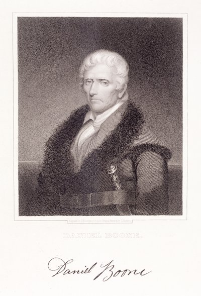 Daniel Boone (1736-1813) gegraveerd door James Barton Longacre door Chester Harding