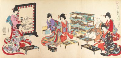 Chiyoda Kasteel Album van Vrouwen, 1895 door Chikanobu Yoshu