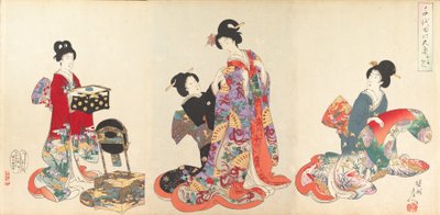 Chiyoda-kasteelalbum van vrouwen, 1895 door Chikanobu Yoshu