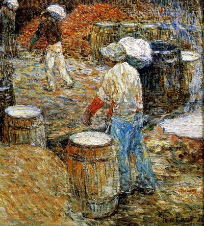 New York, Hod Carriers door Childe Frederick Hassam