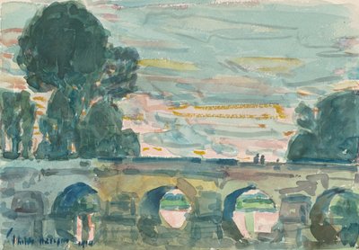 De Brug bij Grez door Childe Frederick Hassam