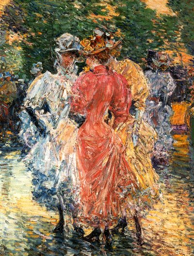 Jonge Vrouwen aan het Kletsen, c.1892 door Childe Frederick Hassam