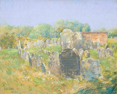 Koloniale begraafplaats in Lexington door Childe Hassam