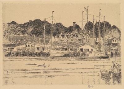 Binnenhaven, Gloucester door Childe Hassam