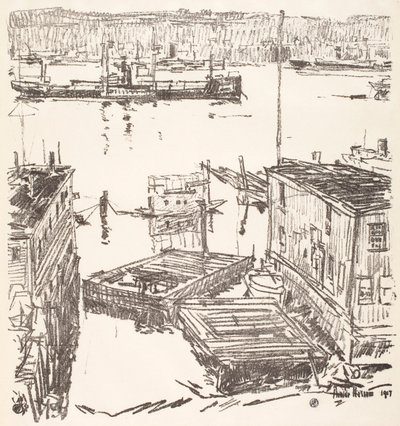 North River door Childe Hassam