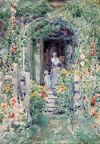 De tuin in zijn glorie door Childe Hassam