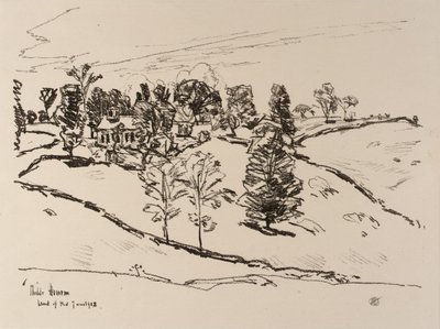 Het kleine schoolgebouw, Land van Nod door Childe Hassam