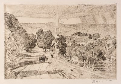 Het dorp Vermont (Peacham) door Childe Hassam