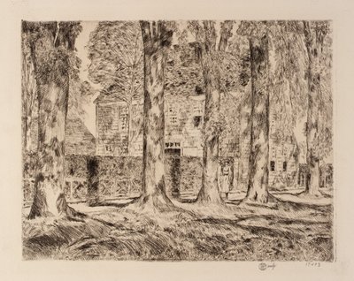 De dorpsmuren, Easthampton door Childe Hassam