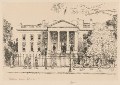 Witte Huis, Washington, 1925 door Childe Hassam
