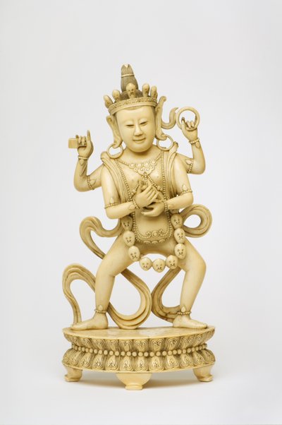 Figuur van Indiase godin Kali met een bliksemschicht door Chinese School