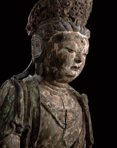 Grote zittende bodhisattva in meditatie, Jin-dynastie (1115-1234) (detail) door Chinese School