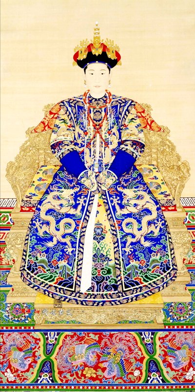 Keizerin Jing Xian (ca. 1681-1731), 1e gemalin van keizer Yongzheng (1678-1735) door Chinese School Chinese School