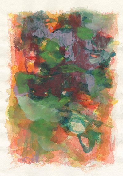 Abstracte compositie, serie Play, 2021 (aquarel, gouache  houtskool op aquarelpapier) door Ching Fun Tso