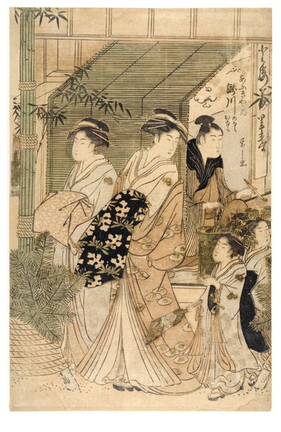 Courtisane Takigawa van het Ogiya bordeel door Chobunsai Eishi