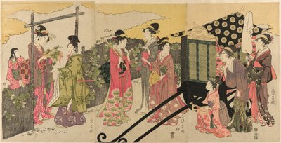 Parodie op het Yugao-hoofdstuk van het Verhaal van Genji door Chokosai Eisho