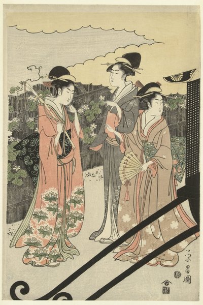 Prins Genji en Yugao door Chokosai Eisho