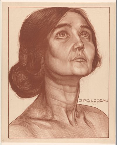 Portret van een vrouw door Chris Lebeau (signed by artist)