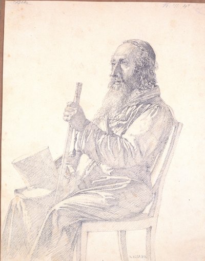 Portret van een oude Poolse jood door Christen Købke