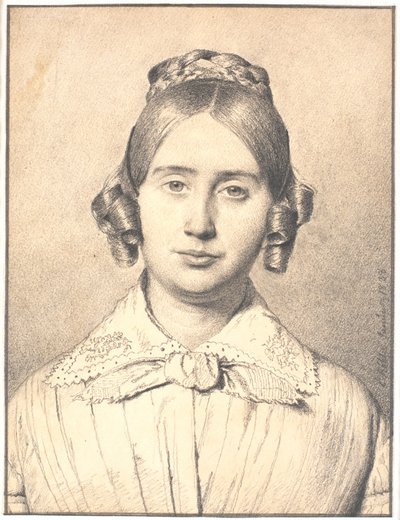 Portret van de vrouw van de kunstenaar, Susanne Cecilie geboren Købke door Christen Købke