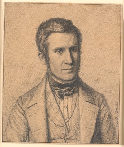 Portret van de broer van de vrouw van de kunstenaar Christen Christensen Købke (1817-1846) door Christen Købke