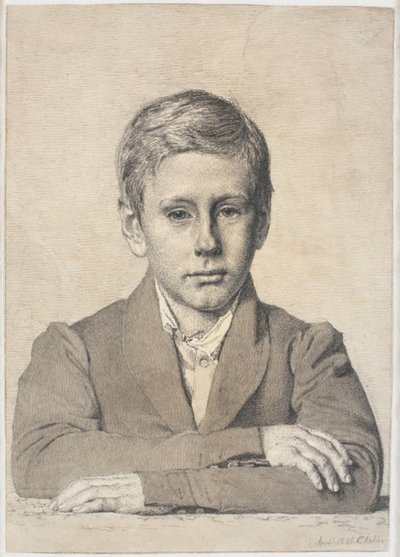 Portret van boswachter Henrik Clausen (1825-1904) als kind door Christen Købke