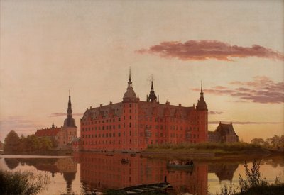Frederiksborg Slot bij avondlicht door Christen Schiellerup Købke