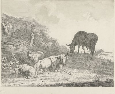Landschap met vee door Christiaan Godfried Schutze van Houten