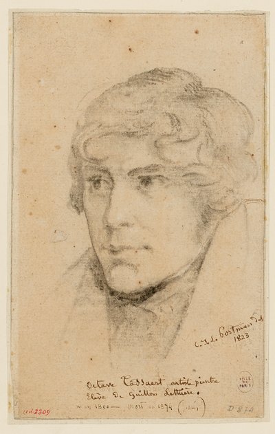 Portret van Octave Tassaert door Christiaan Julius Lodewijk Portman