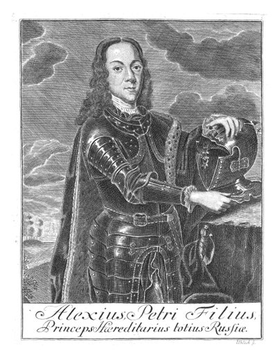 Portret van Tsarevitsj Alexei Petrovich van Rusland door Christian Albrecht Wortmann