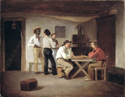 Zeelieden spelen een bordspel in een taverne door Christian Andreas Schleisner