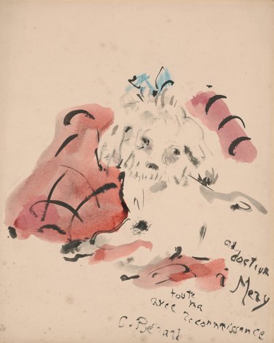 Petit chien (recto) (oliepastel, aquarel en penseel en inkt op papier) door Christian Bérard