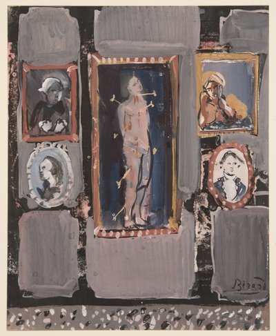 Saint Sebastien op grijze achtergrond, c. 1935-1945 door Christian Bérard