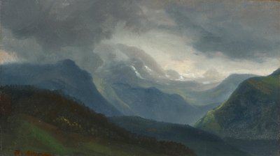Opkomend onweer in de Alpen door Christian Ernst Bernhard Morgenstern