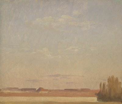 Uitzicht op de daken van een buitenwijk van Dresden door Christian Friedrich Gille