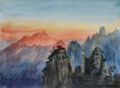 Licht van Boeddha - Zonsopgang Rozenberg, 2015 door Christian Furr