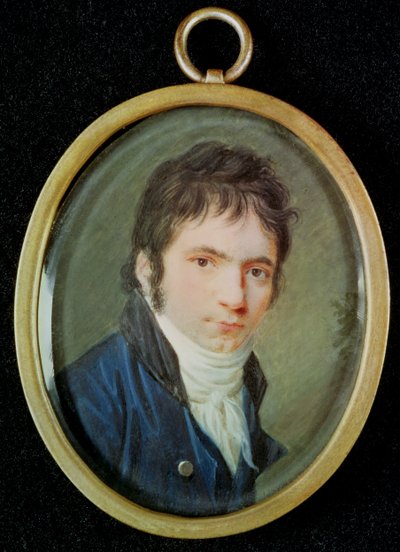 Miniatuurportret van Ludwig Van Beethoven (1770-1827) door Christian Hornemann