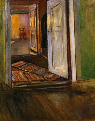Interieur met lappendeken (schilderij) door Christian Krohg