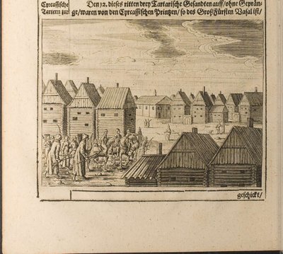 Moskou Illustratie uit Reizen naar de Grote Hertog van Muscovy en de Koning van Perzië door Adam Olea door Christian Lorenzen Rothgiesser