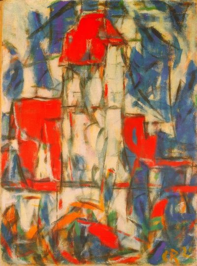 Dinkelsbühl (Stadsbeeld met toren) door Christian Rohlfs