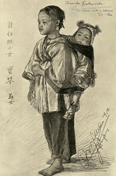 Bo-Kam en So-Ne - Chinese meisjes, Hong Kong door Christian Wilhelm Allers
