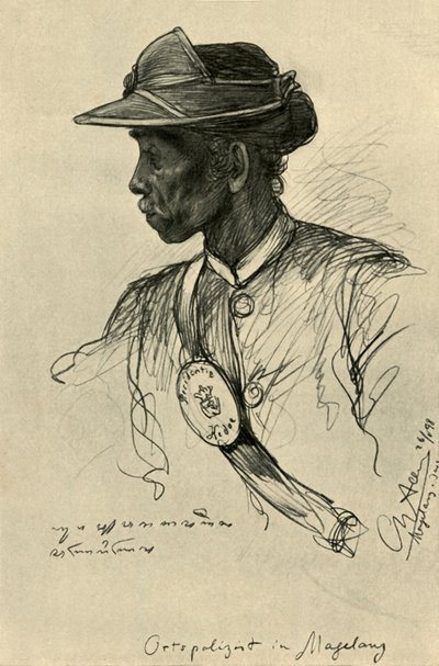 Politieagent, Magalang, Java, 1898 door Christian Wilhelm Allers