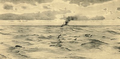 Stoomschip op de Indische Oceaan door Christian Wilhelm Allers