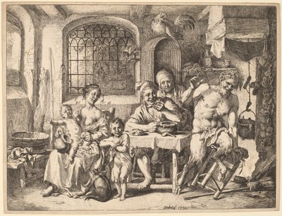 Een Sater Bezoekt een Boerenfamilie door Christian Wilhelm Ernst Dietrich