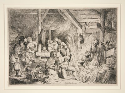 Aanbidding van de herders door Christian Wilhelm Ernst Dietrich