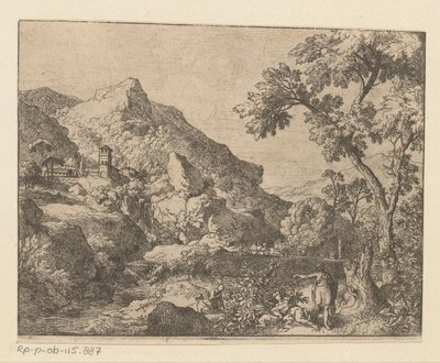 Arcadisch berglandschap door Christian Wilhelm Ernst Dietrich