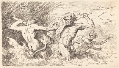 Vechtende Tritons door Christian Wilhelm Ernst Dietrich